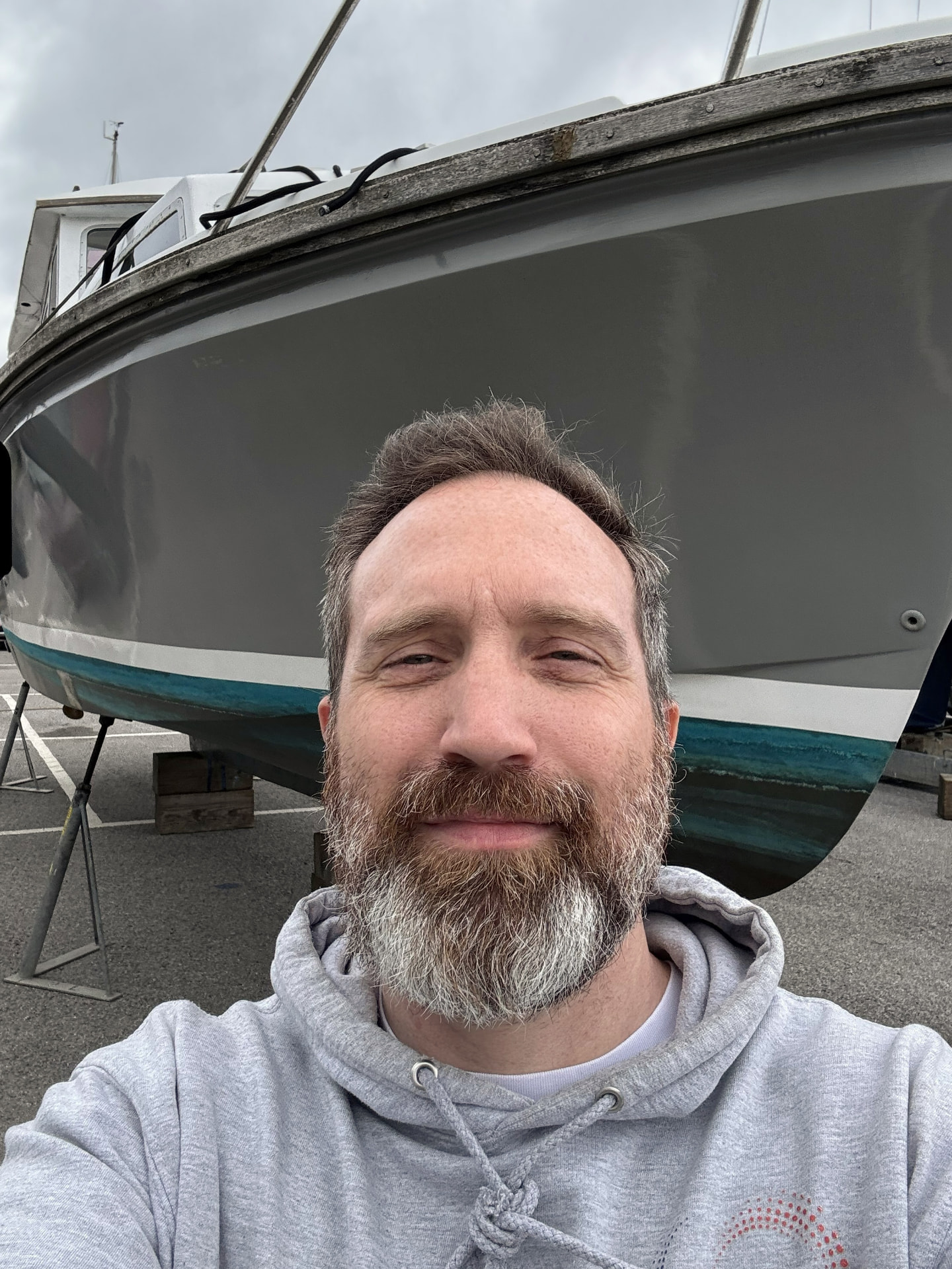 Jonathan on the 1969 Princess 31 cruiser he is restoring